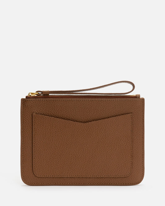 Piper Zip Pouch Dark Tan