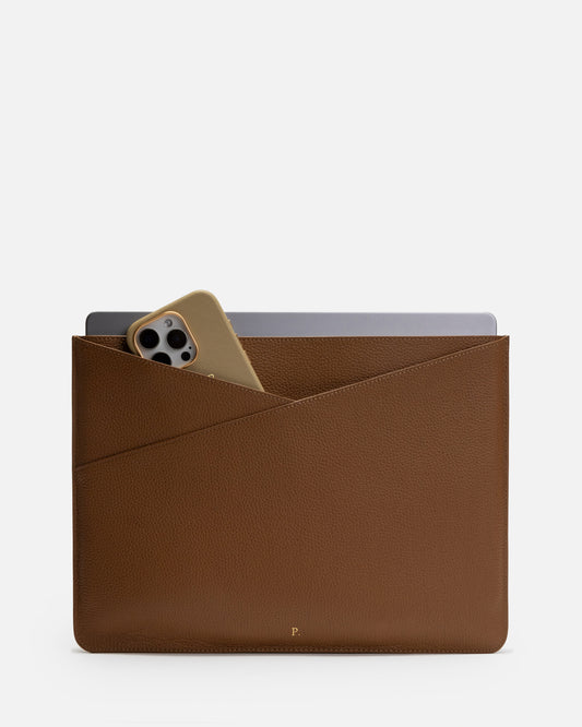 Piper 14 Inch Laptop Sleeve Dark Tan