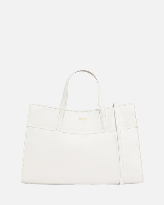 Timeless Medium Work Tote Bag Pure White