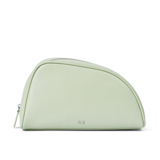 Large Shell Cosmetic Case Nappa Leather Pistachio