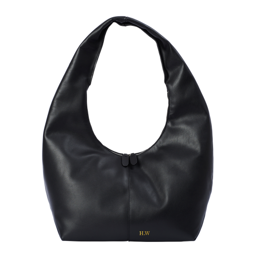Soft Hobo Shoulder Bag Nappa Leather Black