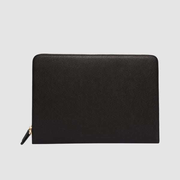 Black leather new arrivals laptop case
