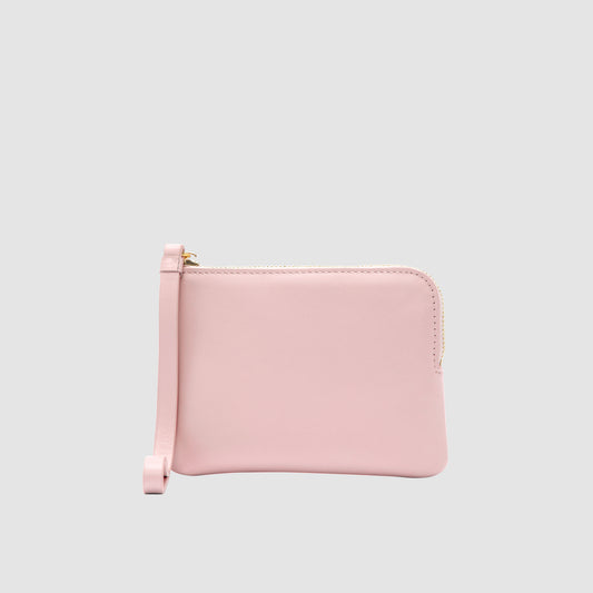 Crescent Small Zip Pouch Nappa Leather Chalk Pink