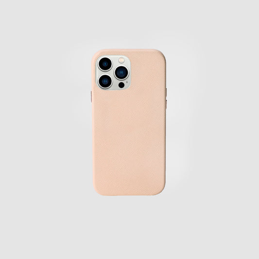 iPhone 13 Pro Max Pale Pink Saffiano Leather Wrap Case