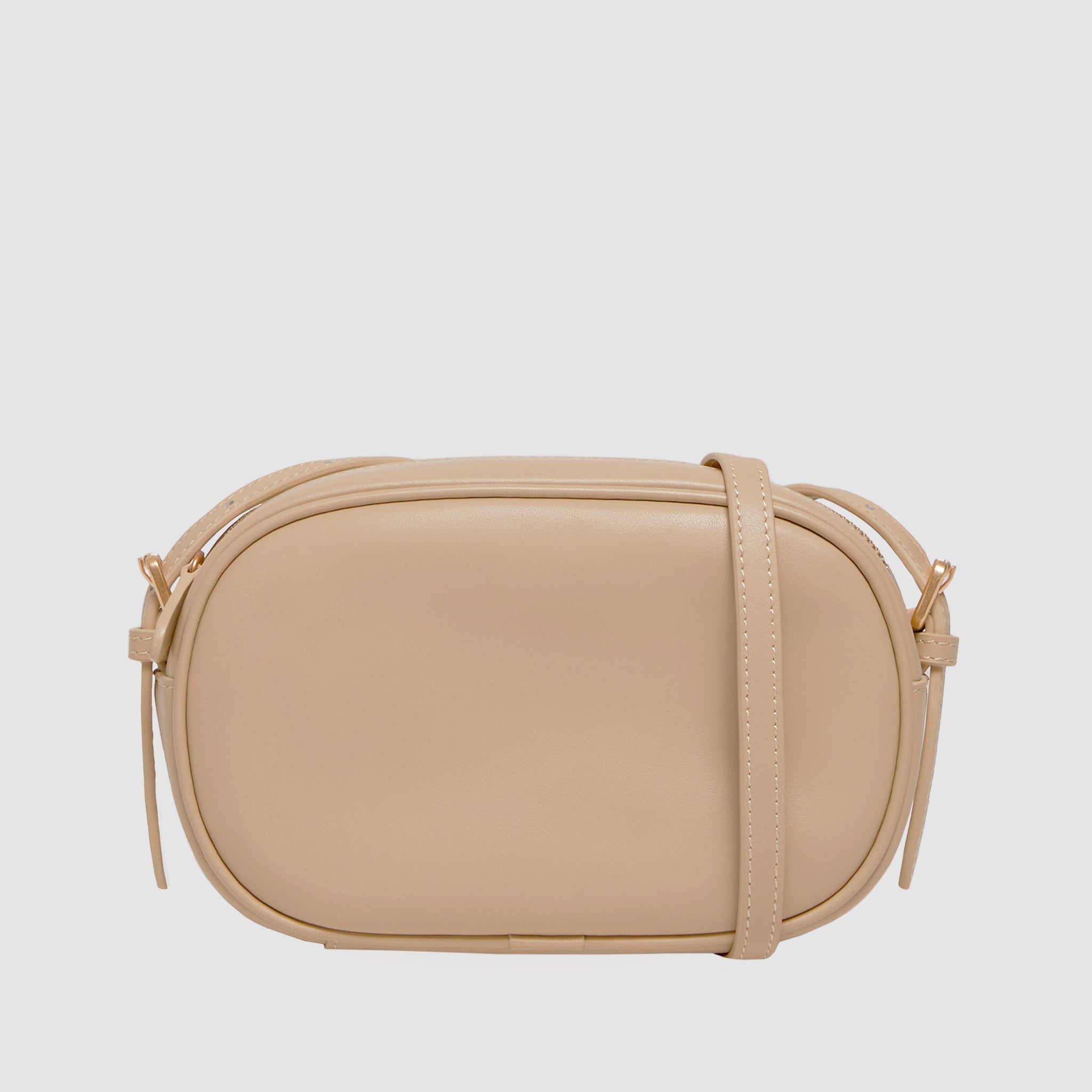 Personalised Isla Mini Crossbody Bag Nappa Leather Sand with initials ...