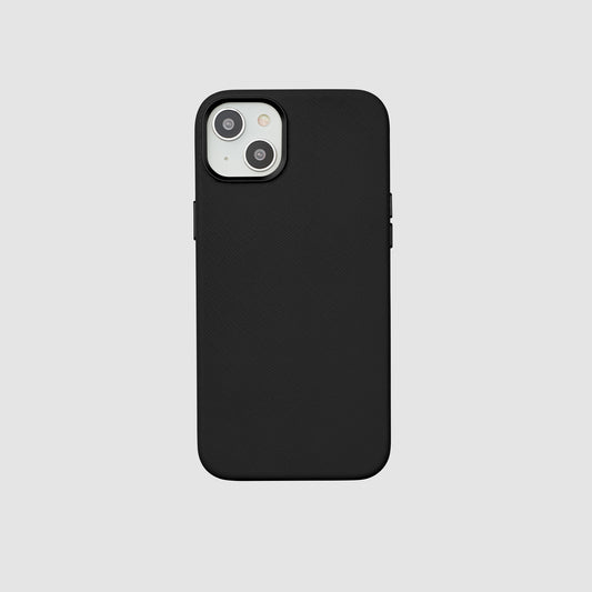 iPhone 14 Plus Saffiano Leather Case Black