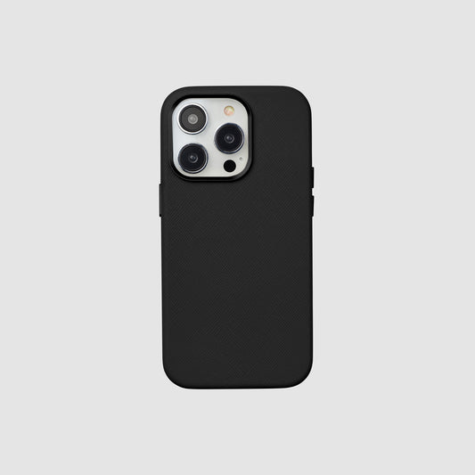 iPhone 14 Pro Saffiano Leather Case Black
