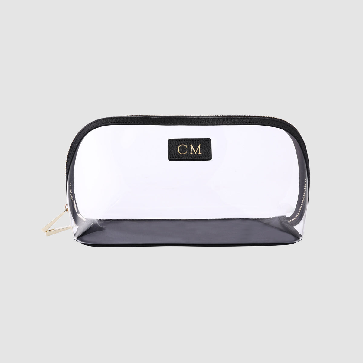 Clear cosmetic case with personalised initials