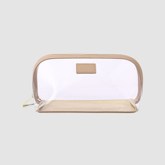 Large Taupe Clear Cosmetic Case_1