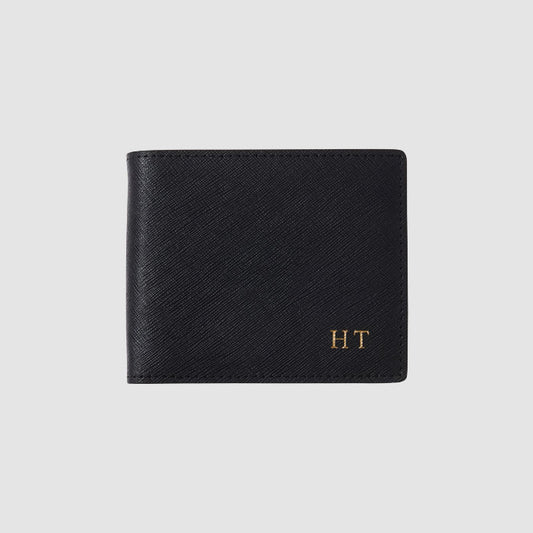 Black Saffiano Leather Slim Line Bi Fold Wallet_2