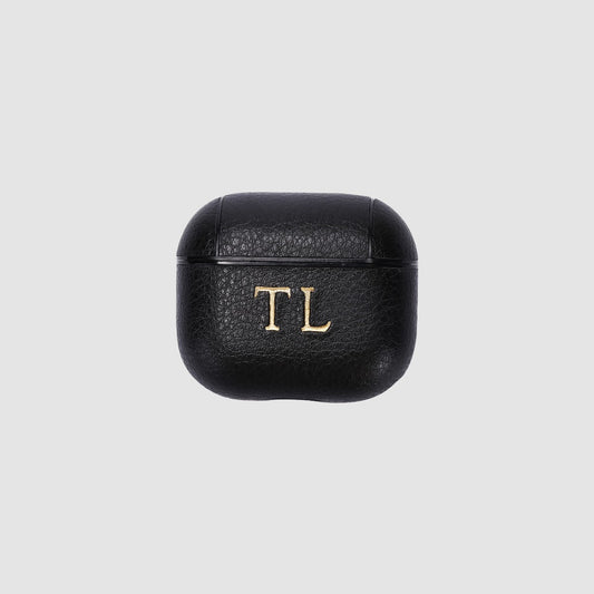 AirPods 3 Black Pebbled Leather Case_2
