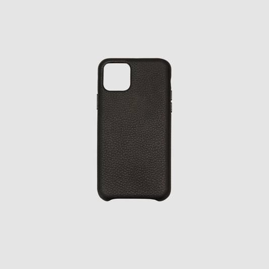 iPhone 11 Pro Black Pebbled Leather Wrap Case_1