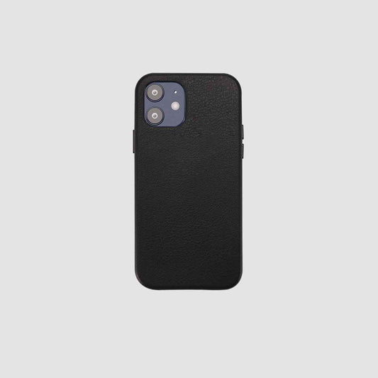 iPhone 12 / iPhone 12 Pro Black Pebbled Leather Wrap Case_1