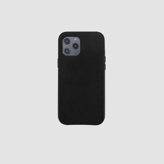 iPhone 12 Pro Max Black Pebbled Leather Wrap Case_1