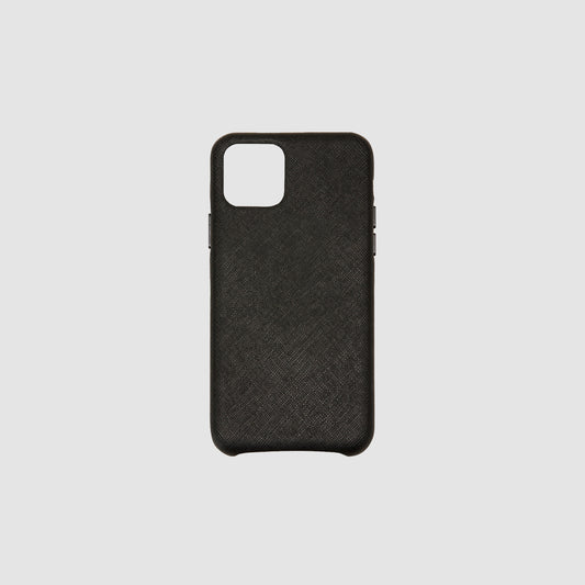 iPhone 11 Pro Black Saffiano Leather Wrap Case_1