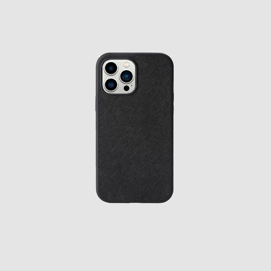 iPhone 13 Pro Max Black Saffiano Leather Case_1