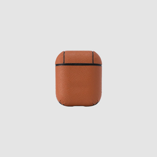AirPods Caramel Saffiano Leather Case_1