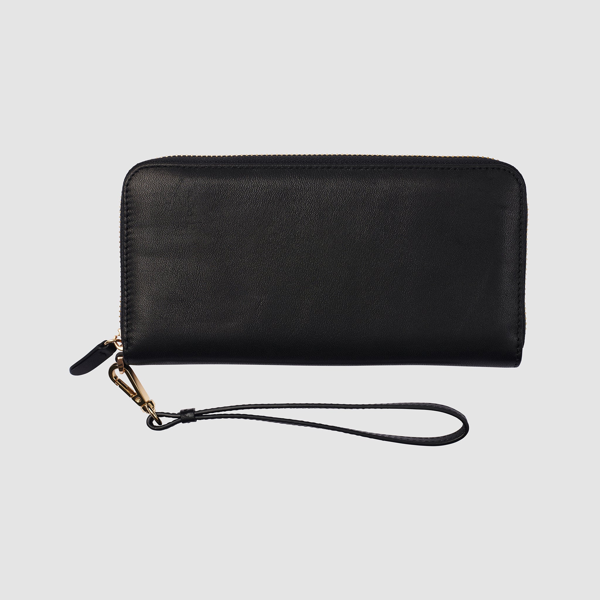 Personalised Crescent Continental Wallet Nappa Leather Black with ...