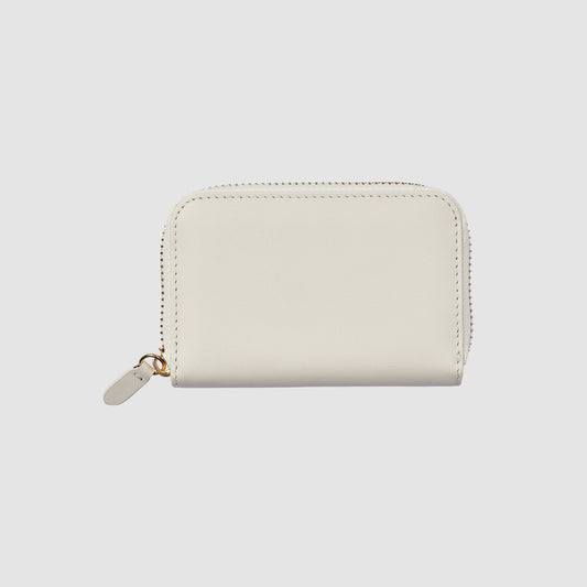 Crescent Small Zip Wallet Nappa Leather Cream