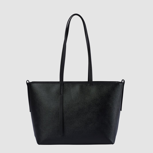 Daily Tote Bag Black Saffiano Leather