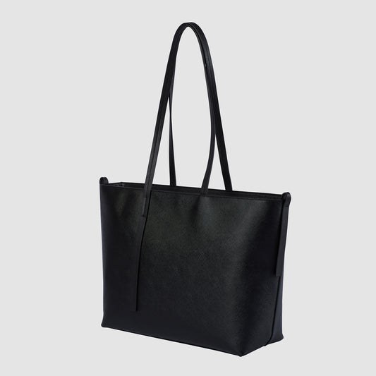 Daily Tote Black Saffiano Leather