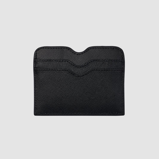 Double Cardholder Black Saffiano Leather