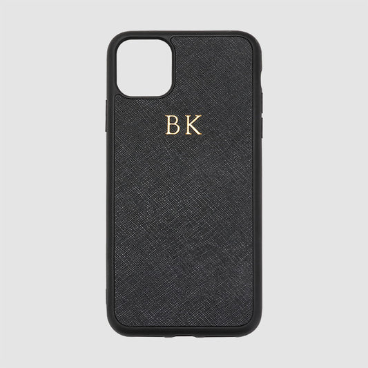 iPhone 11 Pro Max Black Saffiano Leather Case_2