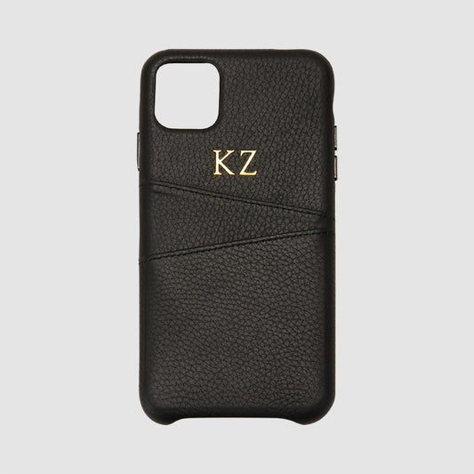Black Pebbled Wrap iPhone 11 Case With Pocket_2