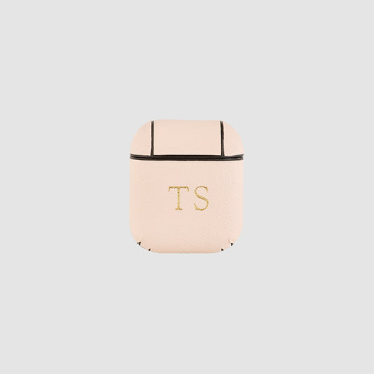 AirPods Pale Pink Saffiano Leather Case_2