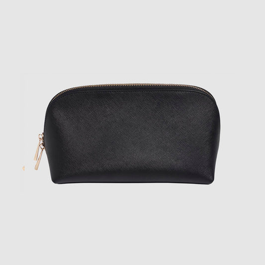 Large Cosmetic Case Black Saffiano Leather