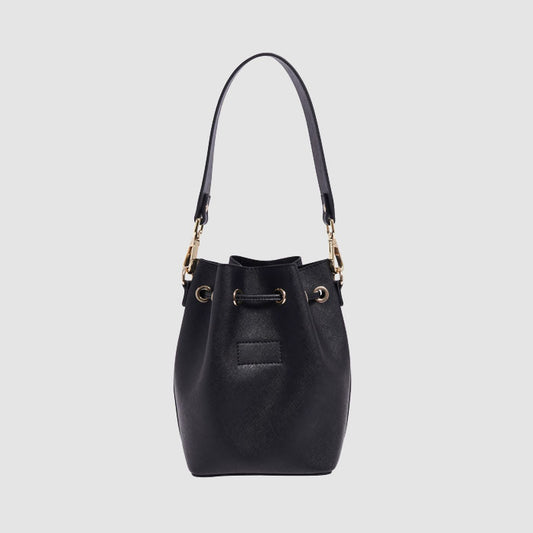 Mini Black Saffiano Leather Bucket Bag_5