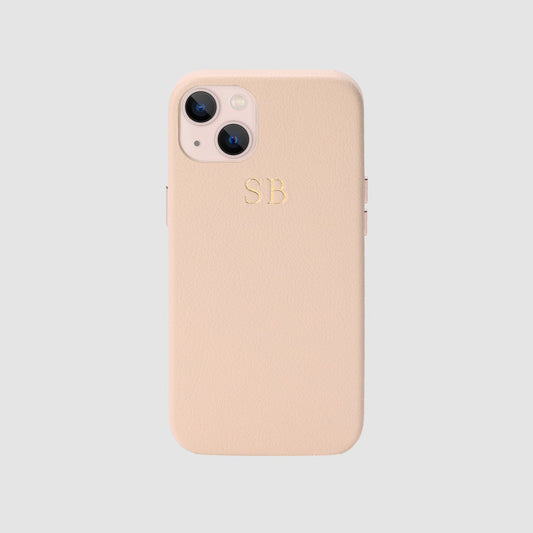 iPhone 13 Pale Pink Pebbled Leather Wrap Case_2