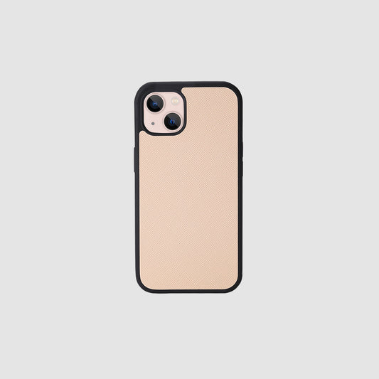 iPhone 13 Pale Pink Saffiano Leather Case_1
