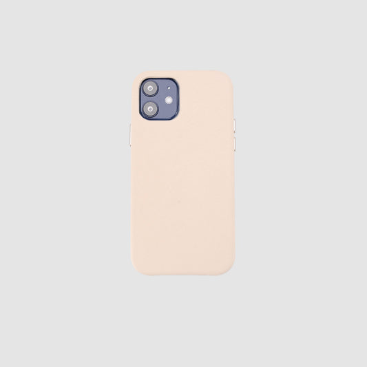 iPhone 12 Mini Pale Pink Saffiano Leather Wrap Case_1