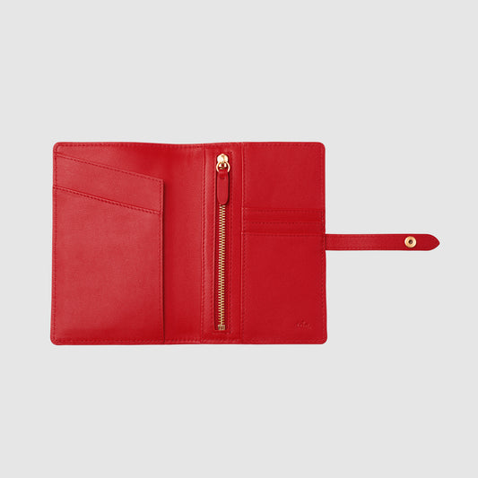 Isla Travel Document Holder Crimson Nappa Leather