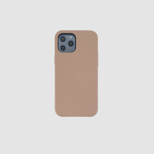iPhone 12 Pro Max Taupe Saffiano Leather Wrap Case_1