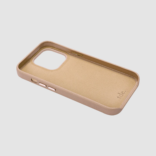 iPhone 13 Pro Taupe Saffiano Leather Wrap Case_3