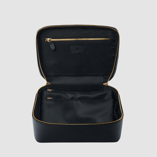 Vanity Case Black Saffiano Leather